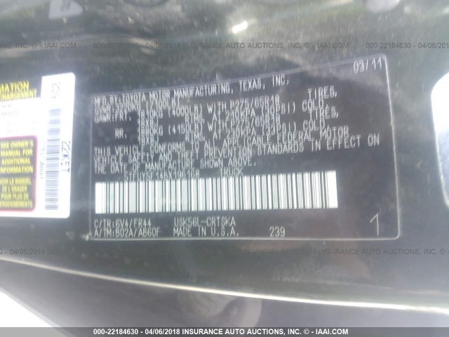 5TFUY5F14BX196168 - 2011 TOYOTA TUNDRA DOUBLE CAB SR5 GREEN photo 9