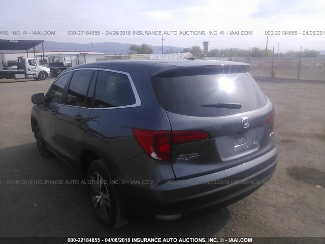 5FNYF6H73GB112101 - 2016 HONDA PILOT EXLN GRAY photo 3