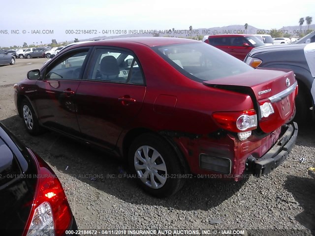 2T1BU4EE4BC709984 - 2011 TOYOTA COROLLA S/LE RED photo 3