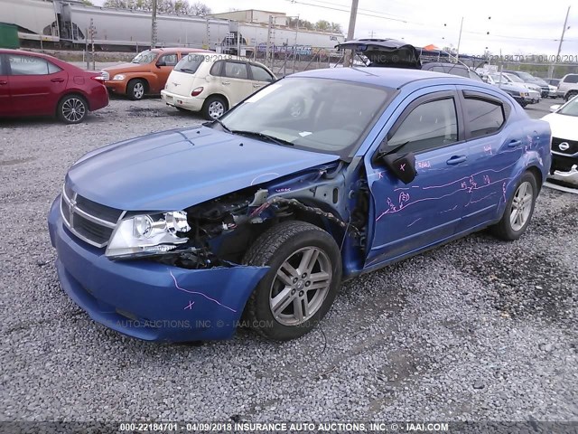 1B3LC56K58N604220 - 2008 DODGE AVENGER SXT BLUE photo 2