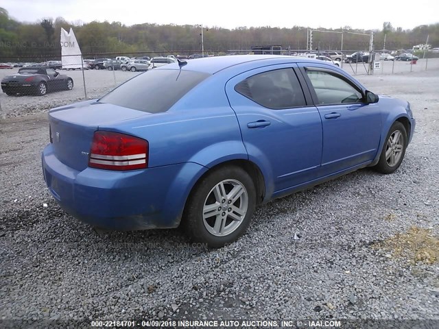 1B3LC56K58N604220 - 2008 DODGE AVENGER SXT BLUE photo 4