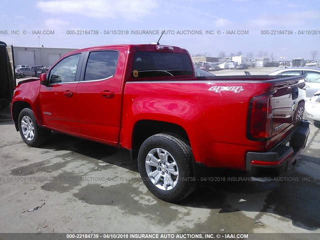 1GCGTCE31G1130996 - 2016 CHEVROLET COLORADO LT RED photo 3