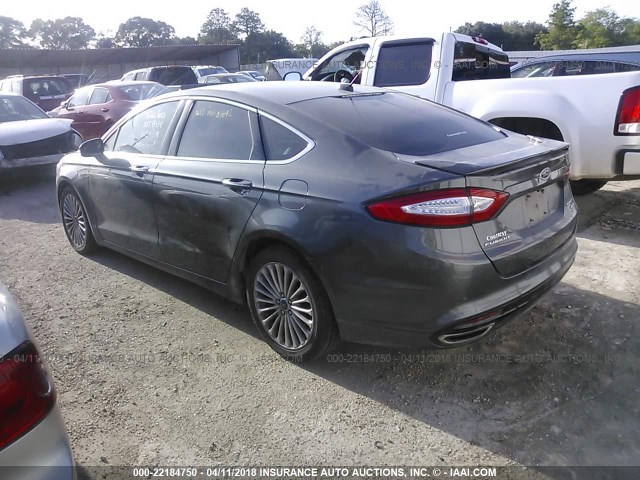 3FA6P0K91FR267647 - 2015 FORD FUSION TITANIUM GRAY photo 3