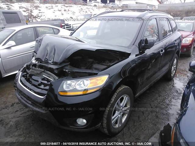 5NMSKDAG9AH379975 - 2010 HYUNDAI SANTA FE LIMITED BLACK photo 2