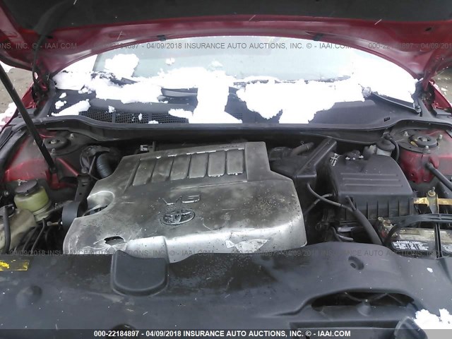 4T1BK46K77U029092 - 2007 TOYOTA CAMRY NEW GENERAT LE/XLE/SE RED photo 10