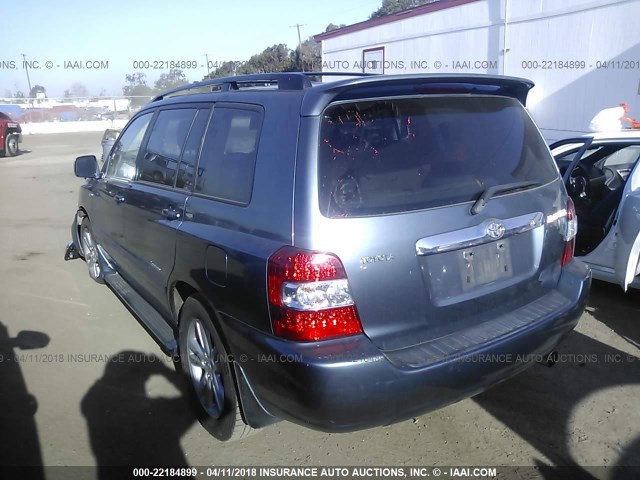 JTEDW21A760016087 - 2006 TOYOTA HIGHLANDER HYBRID BLUE photo 3