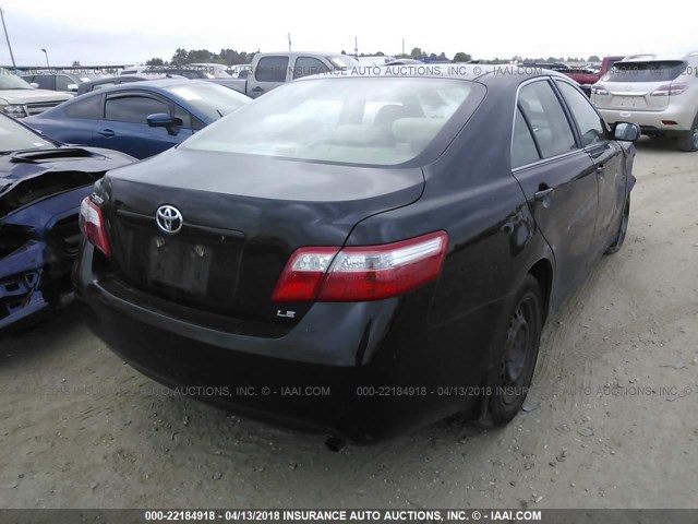 4T4BE46K78R046621 - 2008 TOYOTA CAMRY CE/LE/XLE/SE BLACK photo 4