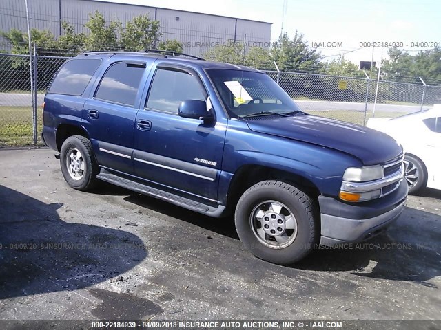 1GNEC13T11R157050 - 2001 CHEVROLET TAHOE C1500 BLUE photo 1