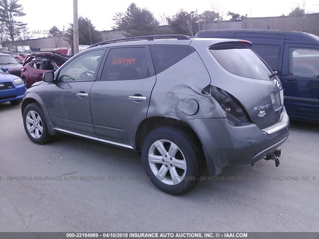 JN8AZ08W67W608037 - 2007 NISSAN MURANO SL/SE/S GRAY photo 3