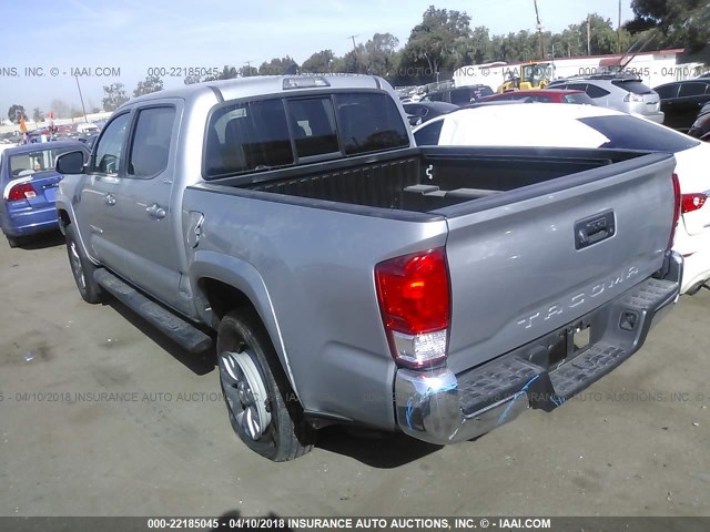 5TFAX5GN0GX066855 - 2016 TOYOTA Tacoma DOUBLE CAB/SR/SR5 SILVER photo 3