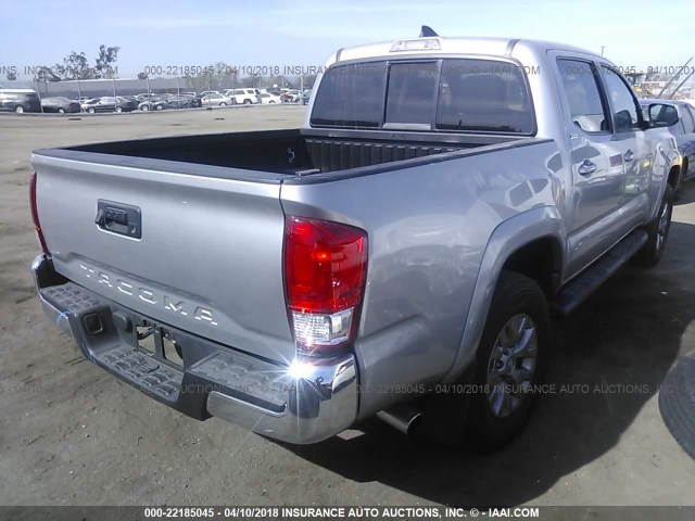 5TFAX5GN0GX066855 - 2016 TOYOTA Tacoma DOUBLE CAB/SR/SR5 SILVER photo 4