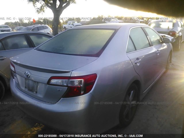 4T1BF1FK6CU175299 - 2012 TOYOTA CAMRY SE/LE/XLE GRAY photo 4