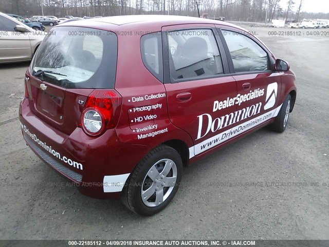 KL1TD6DE5AB117905 - 2010 CHEVROLET AVEO LS/LT RED photo 4