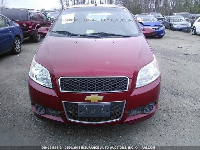 KL1TD6DE5AB117905 - 2010 CHEVROLET AVEO LS/LT RED photo 6