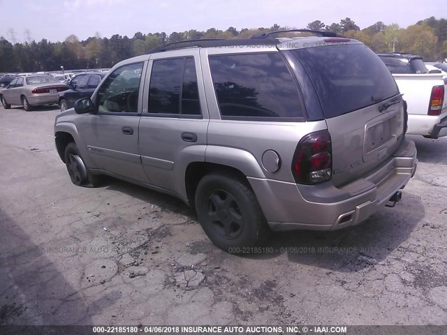 1GNDT13S222420398 - 2002 CHEVROLET TRAILBLAZER  GOLD photo 3