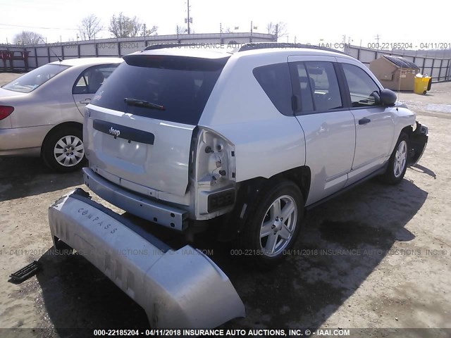 1J8FT47W68D758442 - 2008 JEEP COMPASS SPORT SILVER photo 4