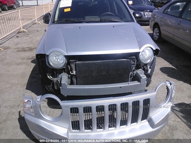 1J8FT47W68D758442 - 2008 JEEP COMPASS SPORT SILVER photo 6