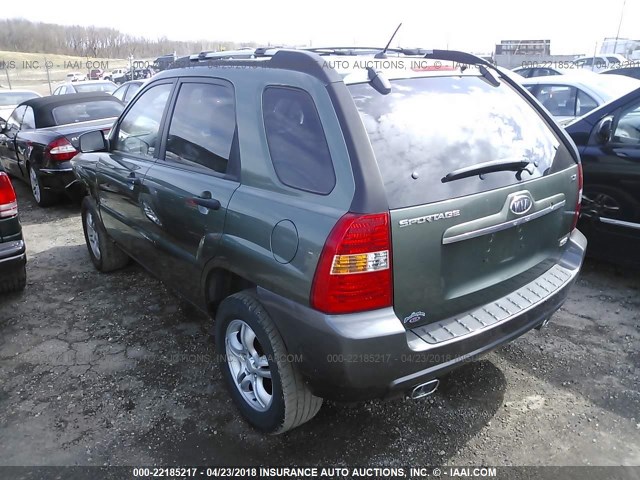 KNDJE723977418466 - 2007 KIA SPORTAGE EX/LX GREEN photo 3