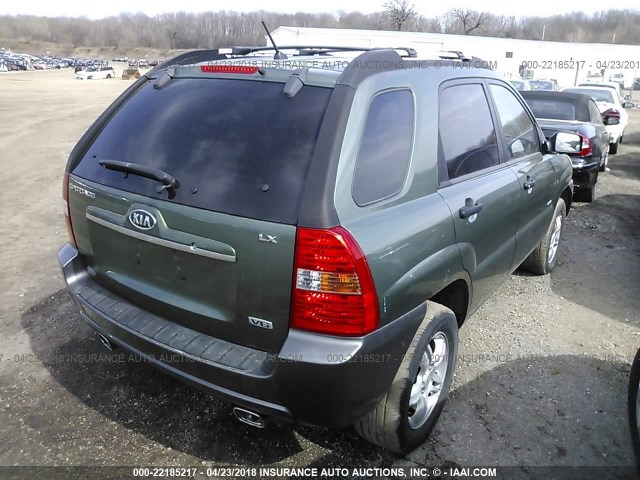 KNDJE723977418466 - 2007 KIA SPORTAGE EX/LX GREEN photo 4