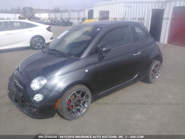 3C3CFFBR0ET293164 - 2014 FIAT 500 SPORT GRAY photo 2