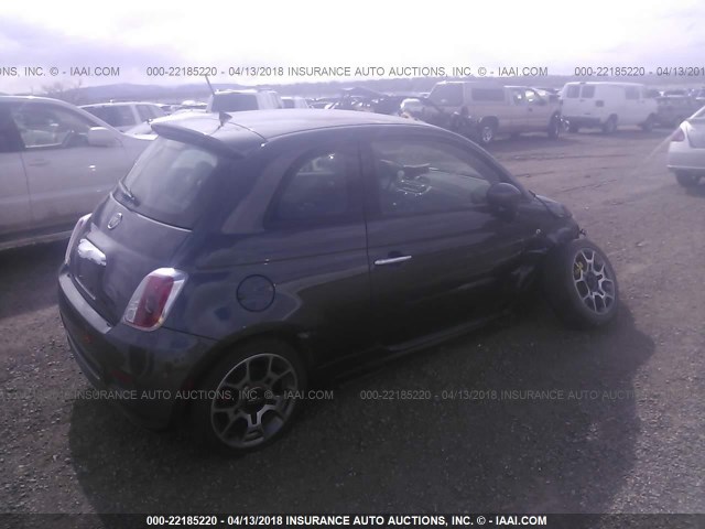 3C3CFFBR0ET293164 - 2014 FIAT 500 SPORT GRAY photo 4