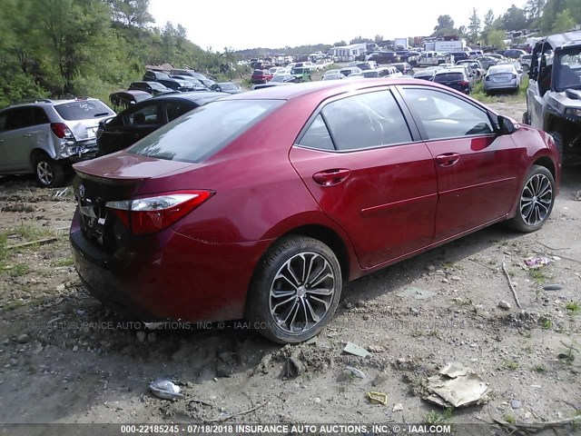 2T1BURHEXGC626348 - 2016 TOYOTA COROLLA L/LE/LE PLS/PRM/S/S PLS RED photo 4