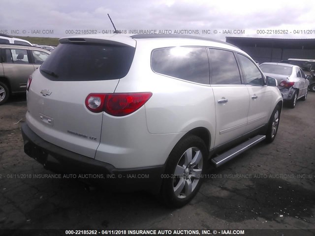 1GNKVLED2CJ213559 - 2012 CHEVROLET TRAVERSE LTZ WHITE photo 4