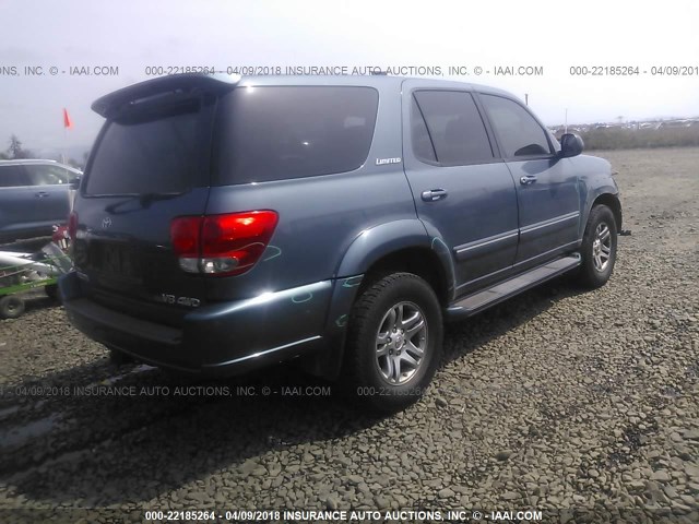 5TDBT48A15S234365 - 2005 TOYOTA SEQUOIA LIMITED BLUE photo 4