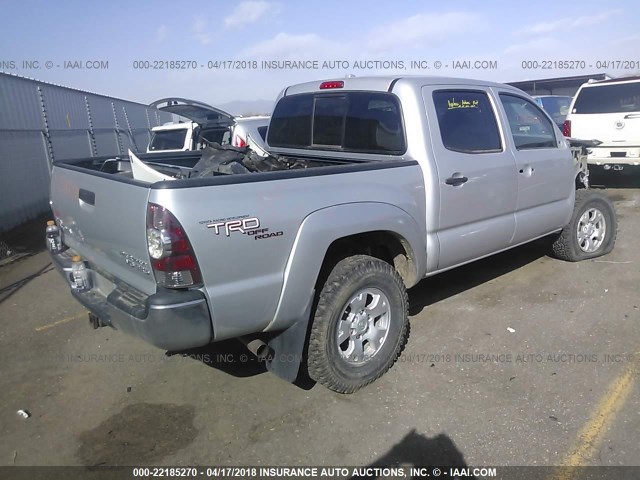 3TMJU4GN9AM099434 - 2010 TOYOTA TACOMA DOUBLE CAB PRERUNNER SILVER photo 4