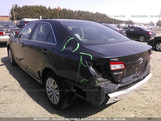 4T4BF1FK9CR204574 - 2012 TOYOTA CAMRY SE/LE/XLE BLACK photo 3