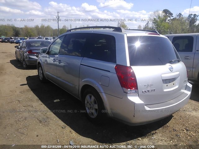 5N1BV28U44N361491 - 2004 NISSAN QUEST S/SE/SL SILVER photo 3