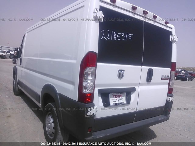 3C6TRVAG7HE526681 - 2017 RAM PROMASTER 1500 1500 STANDARD WHITE photo 3