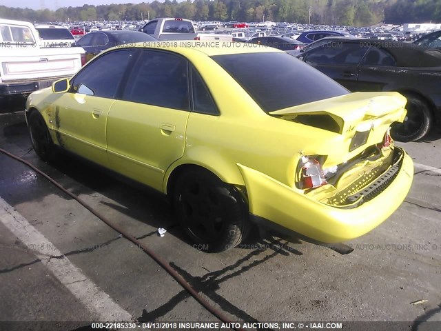 WAUBB88D7VA082655 - 1997 AUDI A4 1.8T YELLOW photo 3