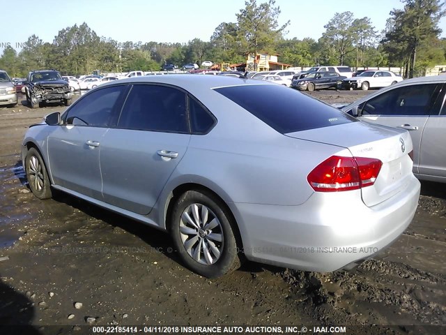 1VWAH7A39CC086262 - 2012 VOLKSWAGEN PASSAT S SILVER photo 3