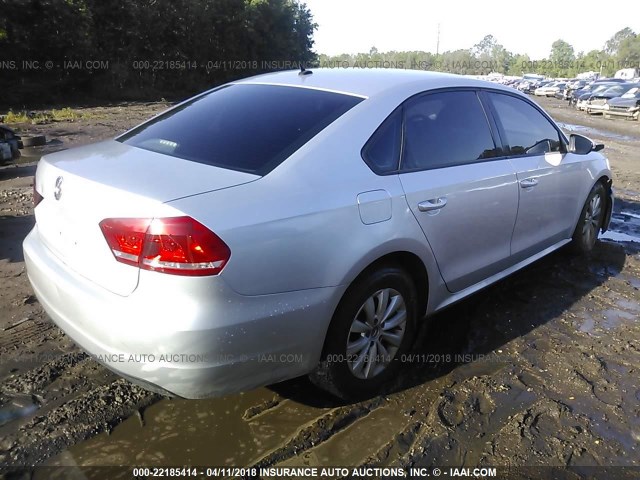 1VWAH7A39CC086262 - 2012 VOLKSWAGEN PASSAT S SILVER photo 4