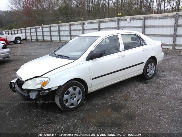 JTDBR32E932001584 - 2003 TOYOTA COROLLA CE/LE WHITE photo 2