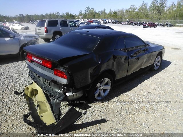 2C3CDYAG2DH674782 - 2013 DODGE CHALLENGER SXT BLACK photo 4