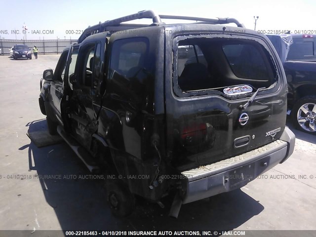 5N1ED28T44C620323 - 2004 NISSAN XTERRA XE/SE BLACK photo 3