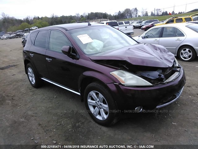 JN8AZ08T96W428135 - 2006 NISSAN MURANO SL/SE/S MAROON photo 1