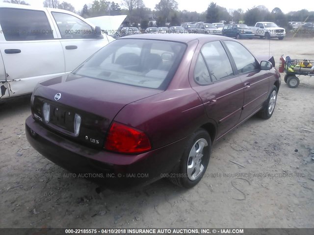 3N1CB51D24L864310 - 2004 NISSAN SENTRA 1.8/1.8S BURGUNDY photo 4