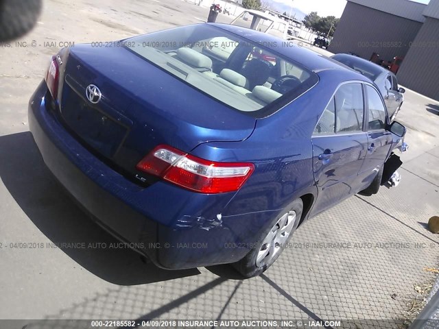 JTNBE46K573098389 - 2007 TOYOTA CAMRY NEW GENERAT CE/LE/XLE/SE BLUE photo 4