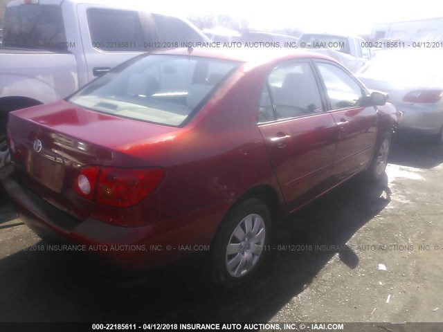 1NXBR32E03Z181344 - 2003 TOYOTA COROLLA CE/LE/S RED photo 4