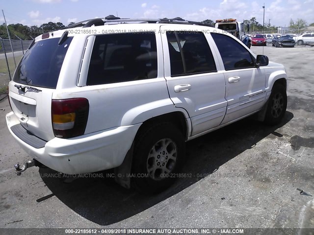 1J4G268S9XC719140 - 1999 JEEP GRAND CHEROKEE LIMITED WHITE photo 4