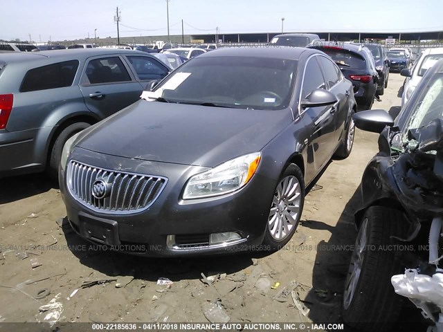 W04GN5EC3B1012036 - 2011 BUICK REGAL CXL GRAY photo 2