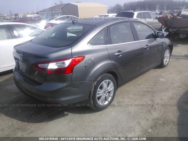 1FAHP3H25CL214397 - 2012 FORD FOCUS SEL GRAY photo 4