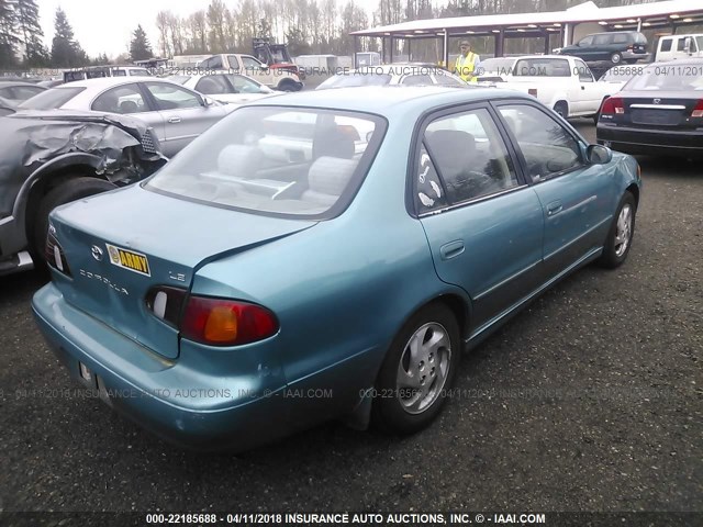 1NXBR18E2XZ210506 - 1999 TOYOTA COROLLA VE/CE/LE TURQUOISE photo 4