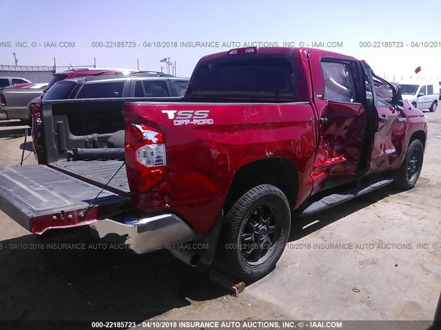 5TFDW5F17EX349278 - 2014 TOYOTA TUNDRA CREWMAX SR5 RED photo 4