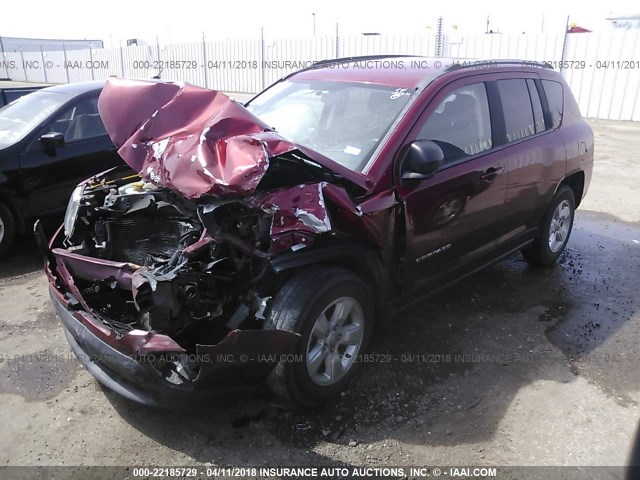 1C4NJCBA1FD249807 - 2015 JEEP COMPASS SPORT MAROON photo 2