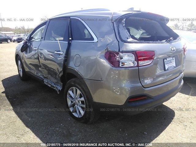 5XYPG4A35JG403851 - 2018 KIA SORENTO LX/L GRAY photo 3