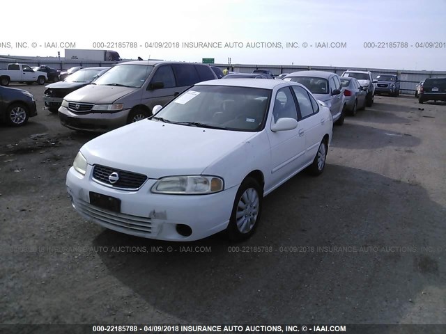 3N1CB51D73L705765 - 2003 NISSAN SENTRA XE/GXE WHITE photo 2